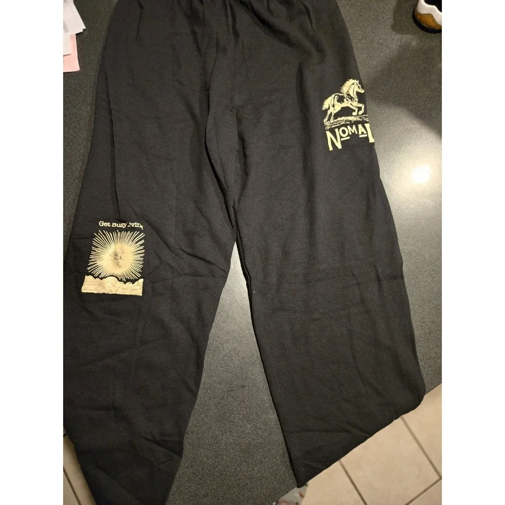 NOMAD Living Sweatpants Mens Large Black NWOT Made in USA Get Busy Living